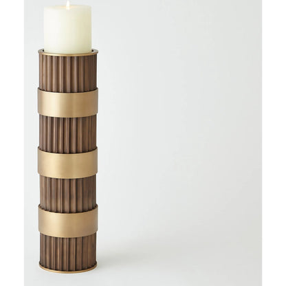 Magic Flute Cylinder Candleholder by Global Views in bronze. Made from unique in a modern style.