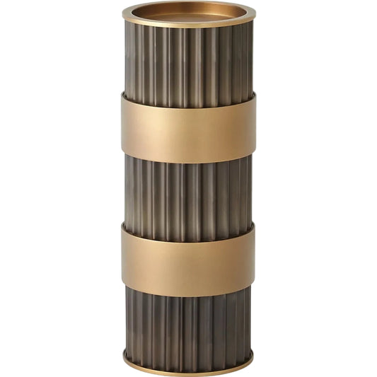 Magic Flute Cylinder Candleholder by Global Views in bronze. Made from unique in a modern style.