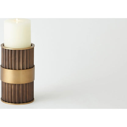 Magic Flute Cylinder Candleholder by Global Views in bronze. Made from unique in a modern style.