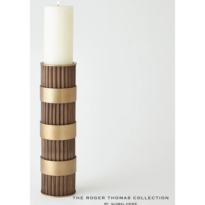 Magic Flute Cylinder Candleholder by Global Views in bronze. Made from unique in a modern style.