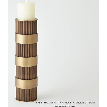 Magic Flute Cylinder Candleholder by Global Views in bronze. Made from unique in a modern style.