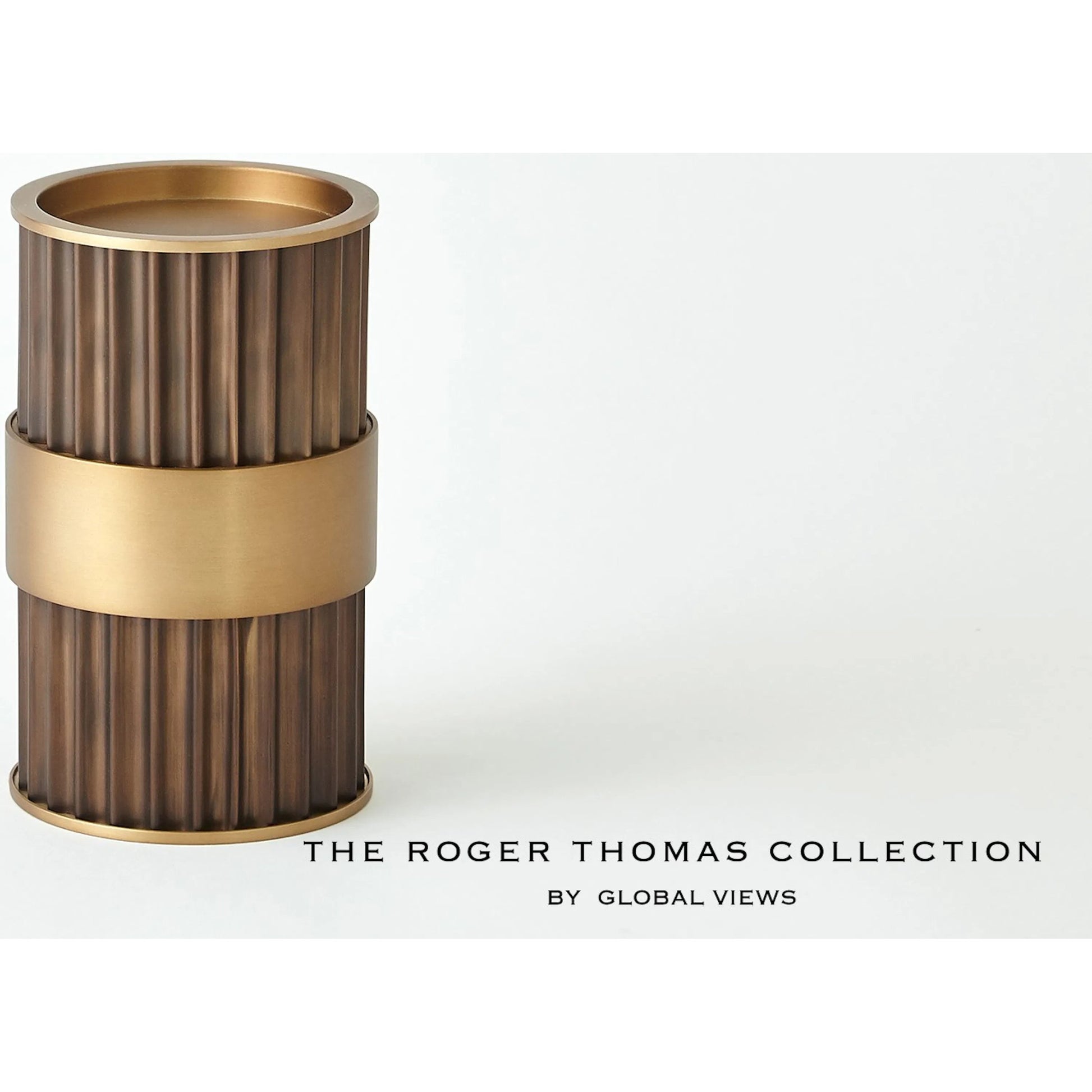 Magic Flute Cylinder Candleholder by Global Views in bronze. Made from unique in a modern style.