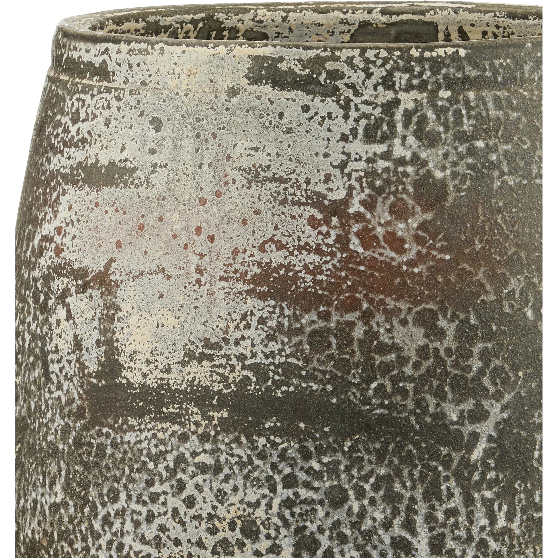 Sicilia Antique White Planter by Currey and Company in greenish white. Made from terracotta in a modern style.