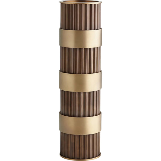 Magic Flute Cylinder Candleholder by Global Views in bronze. Made from unique in a modern style.
