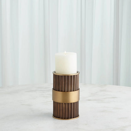 Magic Flute Cylinder Candleholder by Global Views in bronze. Made from unique in a modern style.