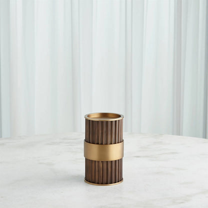 Magic Flute Cylinder Candleholder by Global Views in bronze. Made from unique in a modern style.