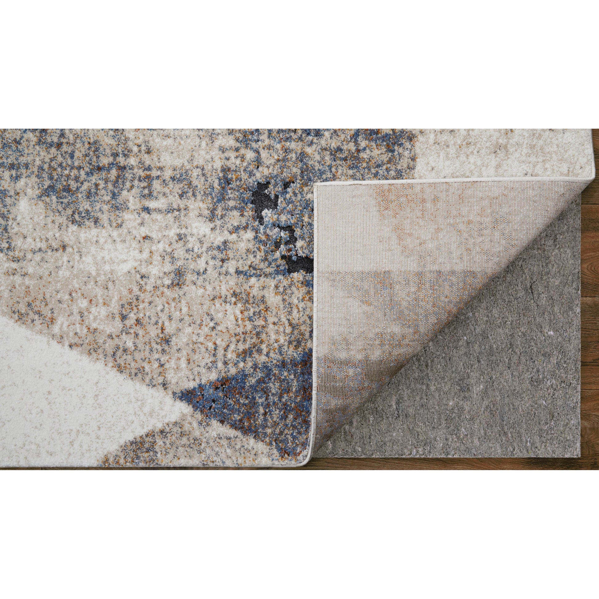 Gilmore Color Block Rug - 39MKF by Feizy in blue, ivory, taupe. Made from polypropylene in a unique style.