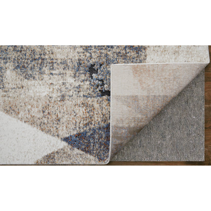 Gilmore Color Block Rug - 39MKF by Feizy in blue, ivory, taupe. Made from polypropylene in a unique style.