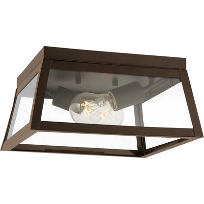 Founders Two Light Outdoor Flush Mount by Visual Comfort & Co.. Made from aluminum in a cottage & farmhouse style.