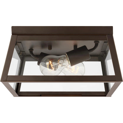 Founders Two Light Outdoor Flush Mount by Visual Comfort & Co.. Made from aluminum in a cottage & farmhouse style.