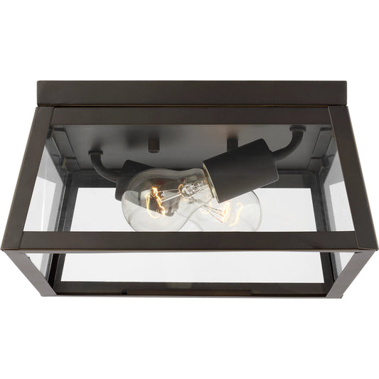 Founders Two Light Outdoor Flush Mount by Visual Comfort & Co.. Made from aluminum in a unique style.