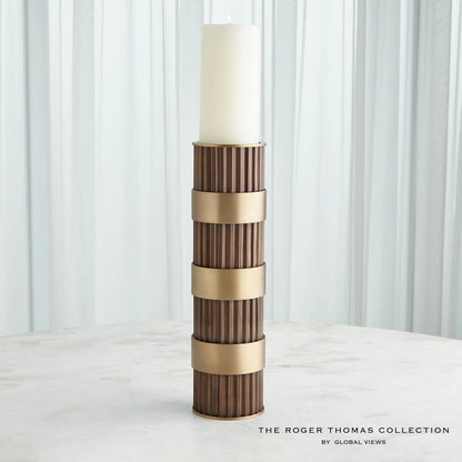 Magic Flute Cylinder Candleholder by Global Views in bronze. Made from unique in a modern style.