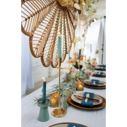 Amberly Candlestick 2 (Set of 2) by Accent Decor in gold. Made from metal in a unique style.