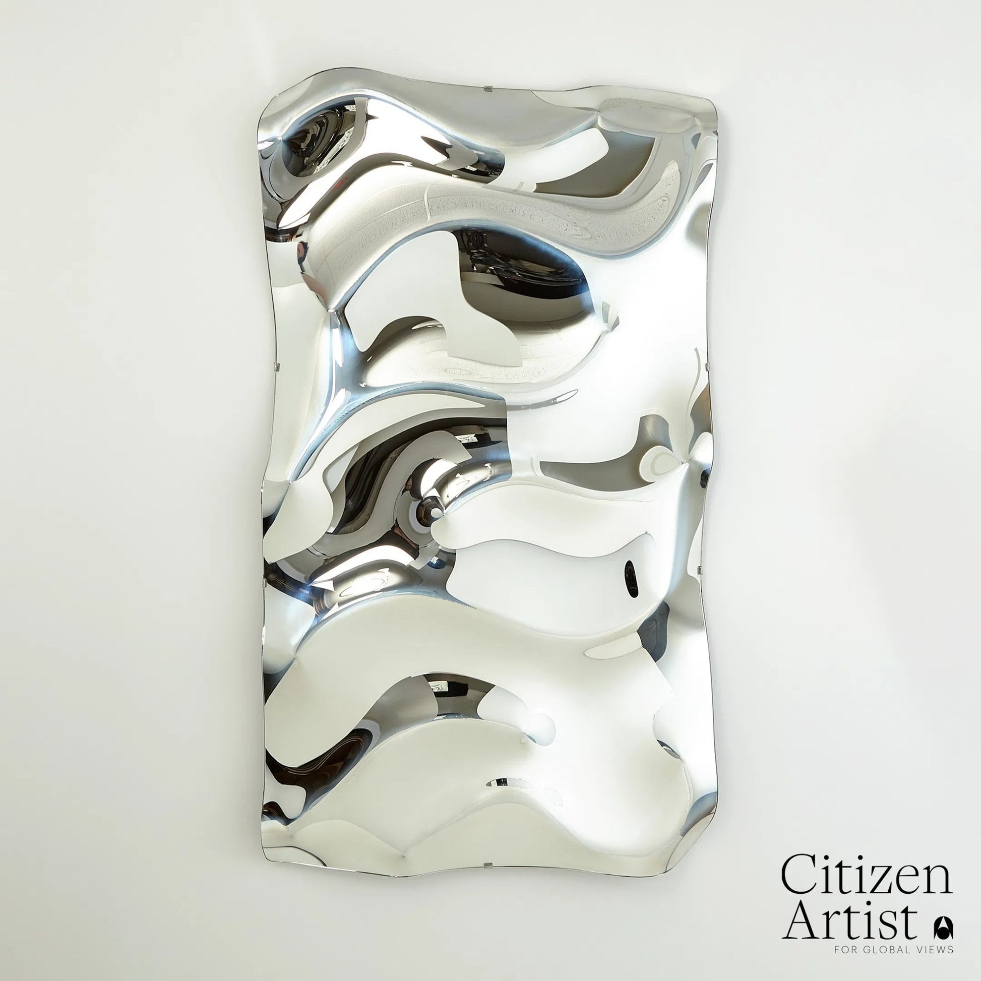 Ben Floor Mirror by Global Views in silver. Made from unique in a modern style.