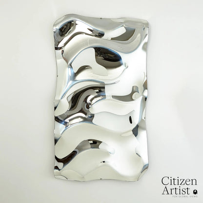 Ben Floor Mirror by Global Views in silver. Made from unique in a modern style.