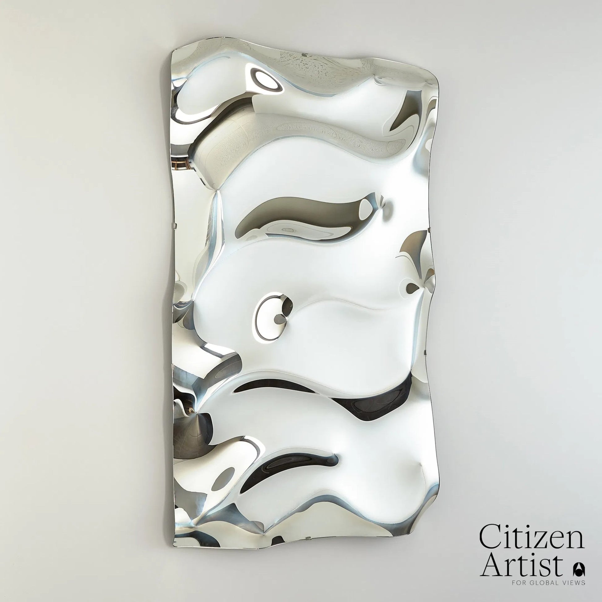 Ben Floor Mirror by Global Views in silver. Made from unique in a modern style.
