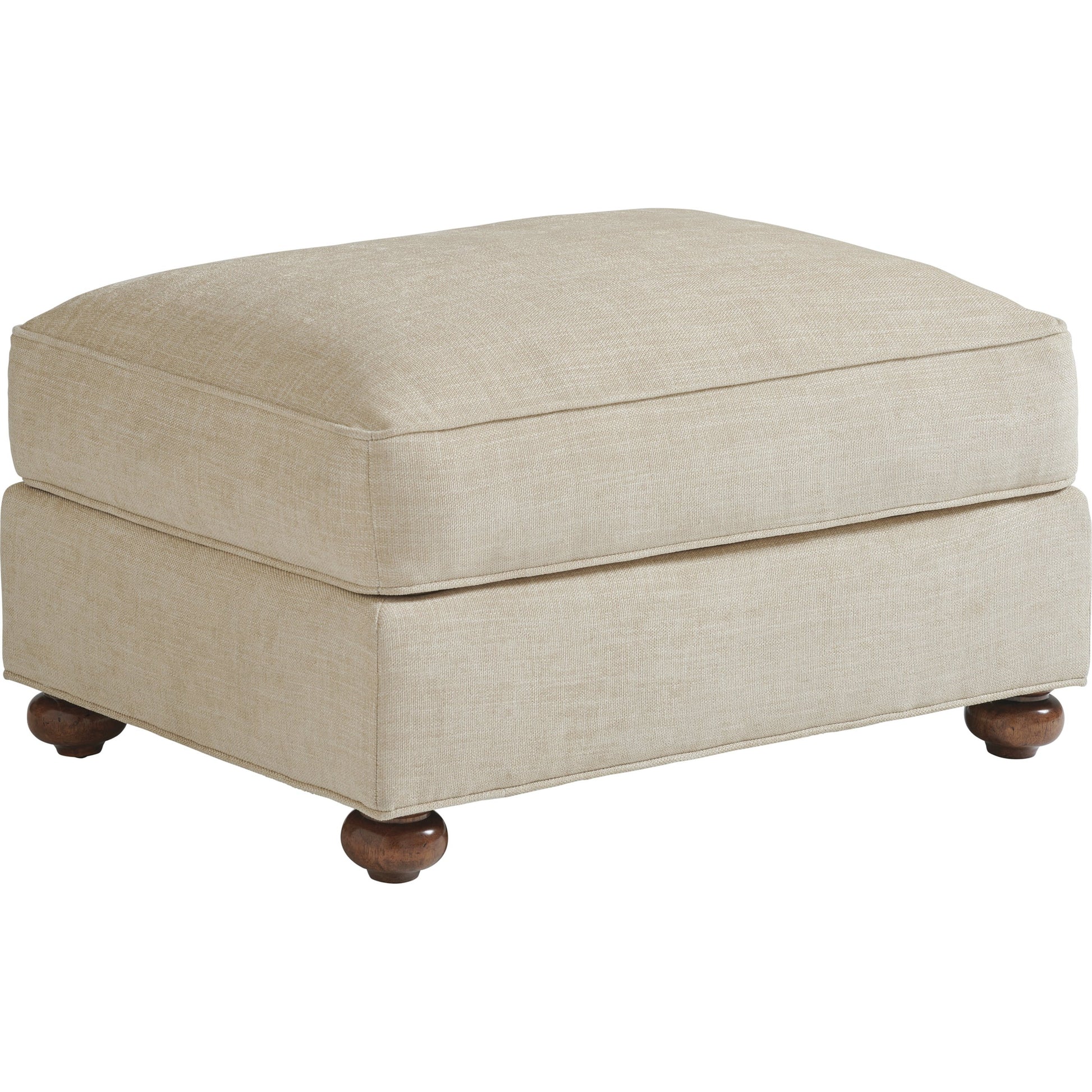 Coral Gables Ottoman by Tommy Bahama Home in shell. Made from unique in a traditional style.