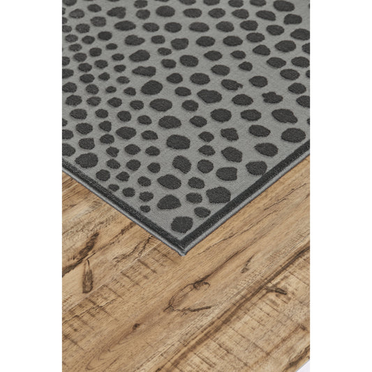 Gaspar Polka Dots Rug - 3835F by Feizy in gray, silver, ivory. Made from polypropylene, polyester in a unique style.