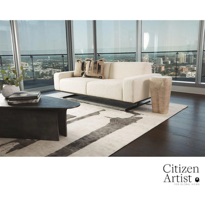 Edifice Rug by Global Views in cream, charcoal. Made from 80% viscose, 20% cotton (backing) in a unique style.