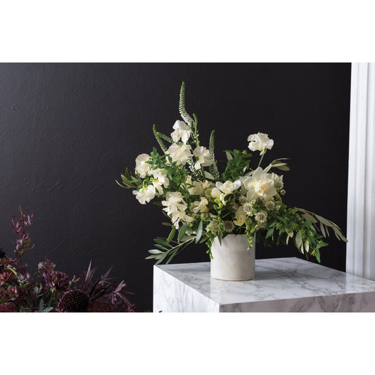 Marble Pot by Accent Decor in white. Made from natural stone in a modern style.