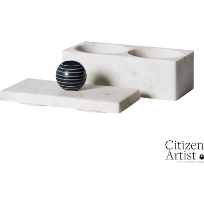 La Boite Box by Global Views. Made from white banswara, black bheslana in a eclectic & global style.