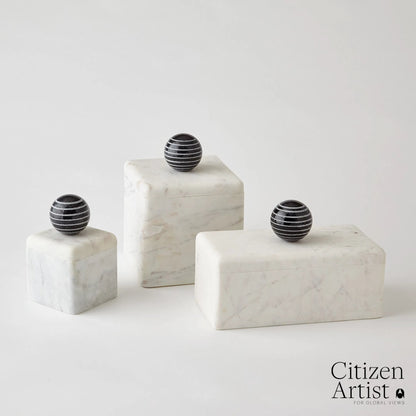 La Boite Box by Global Views. Made from white banswara, black bheslana in a eclectic & global style.