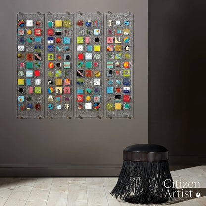 Grace Stool by Global Views in black. Made from brass, leather, mild steel in a eclectic & global style.