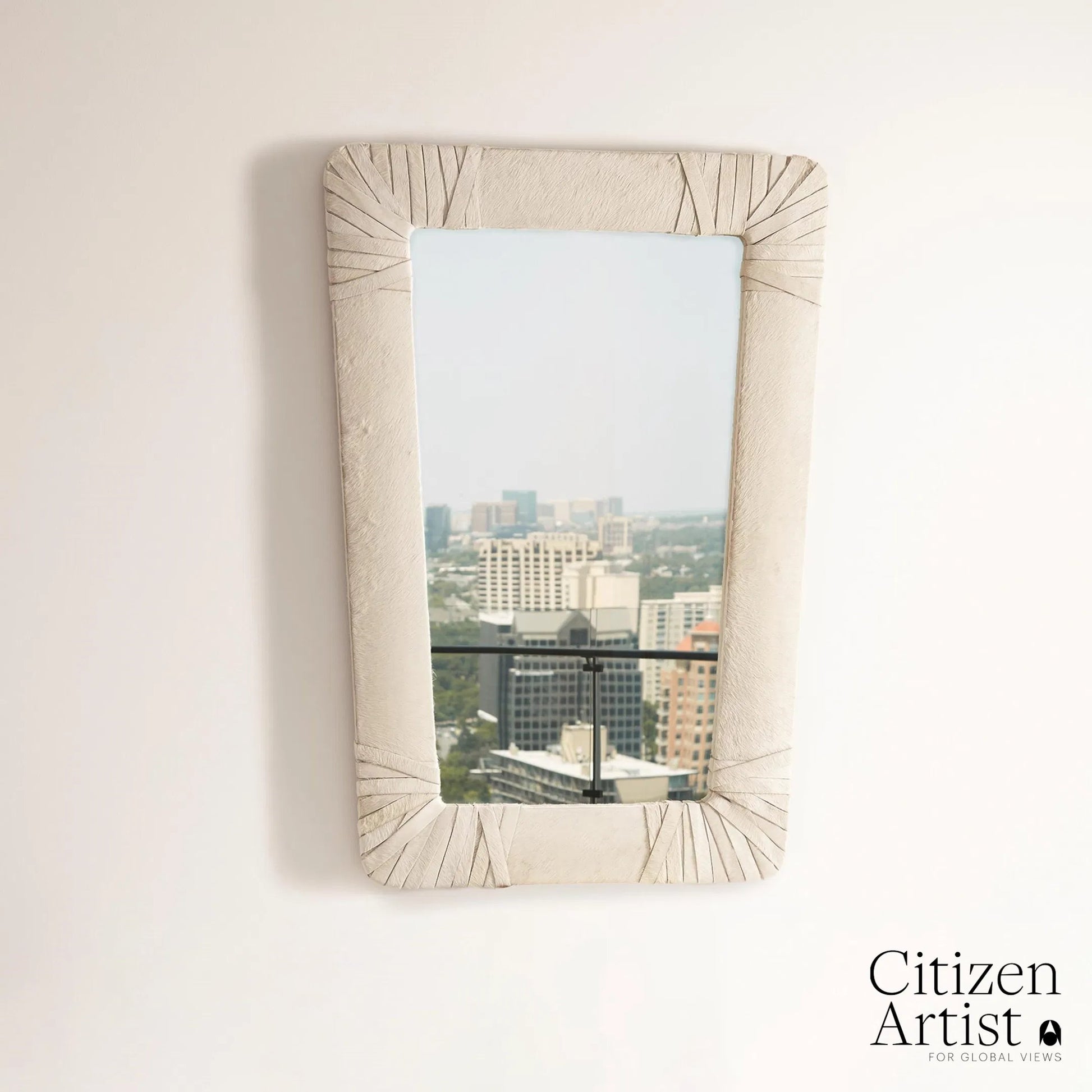 Gabriel Mirror by Global Views. Made from leather, mirror in a modern style.
