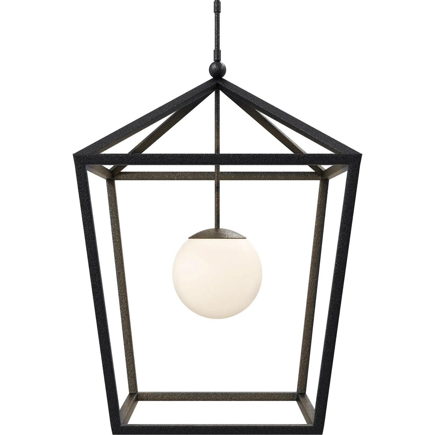 009 SI-2387015 | Additional Silo | Denison Outdoor Lantern by Currey and Company in black, frosted white. Made from wrought iron, glass in a modern style.