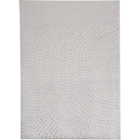Gaspar Polka Dots Rug - 3835F by Feizy in gray, silver, ivory. Made from polypropylene, polyester in a unique style.