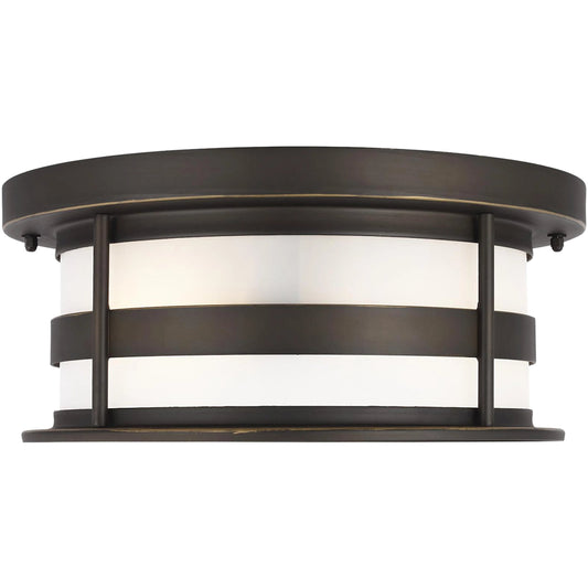 Wilburn Two Light Outdoor Flush Mount by Visual Comfort & Co.. Made from aluminum in a unique style.