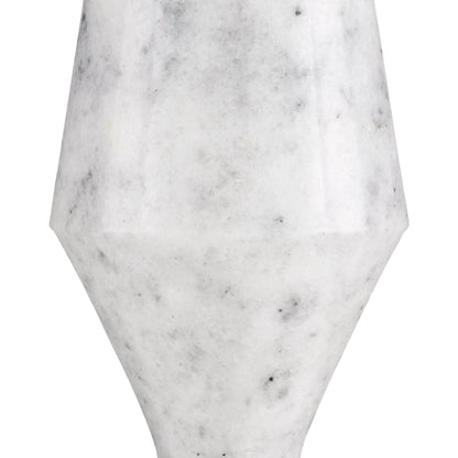 Quince Marble Accent Table by Currey and Company in white. Made from marble in a modern style.