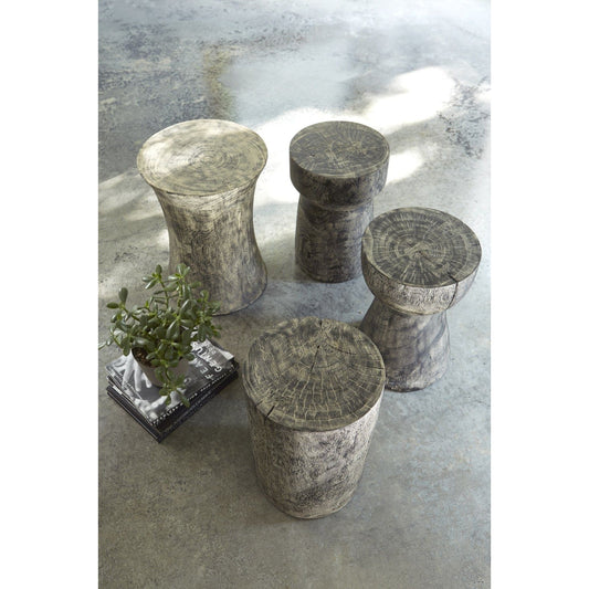Stump Stool Gray Stone by Phillips Collection in gray stone. Made from wood in a eclectic & global style.