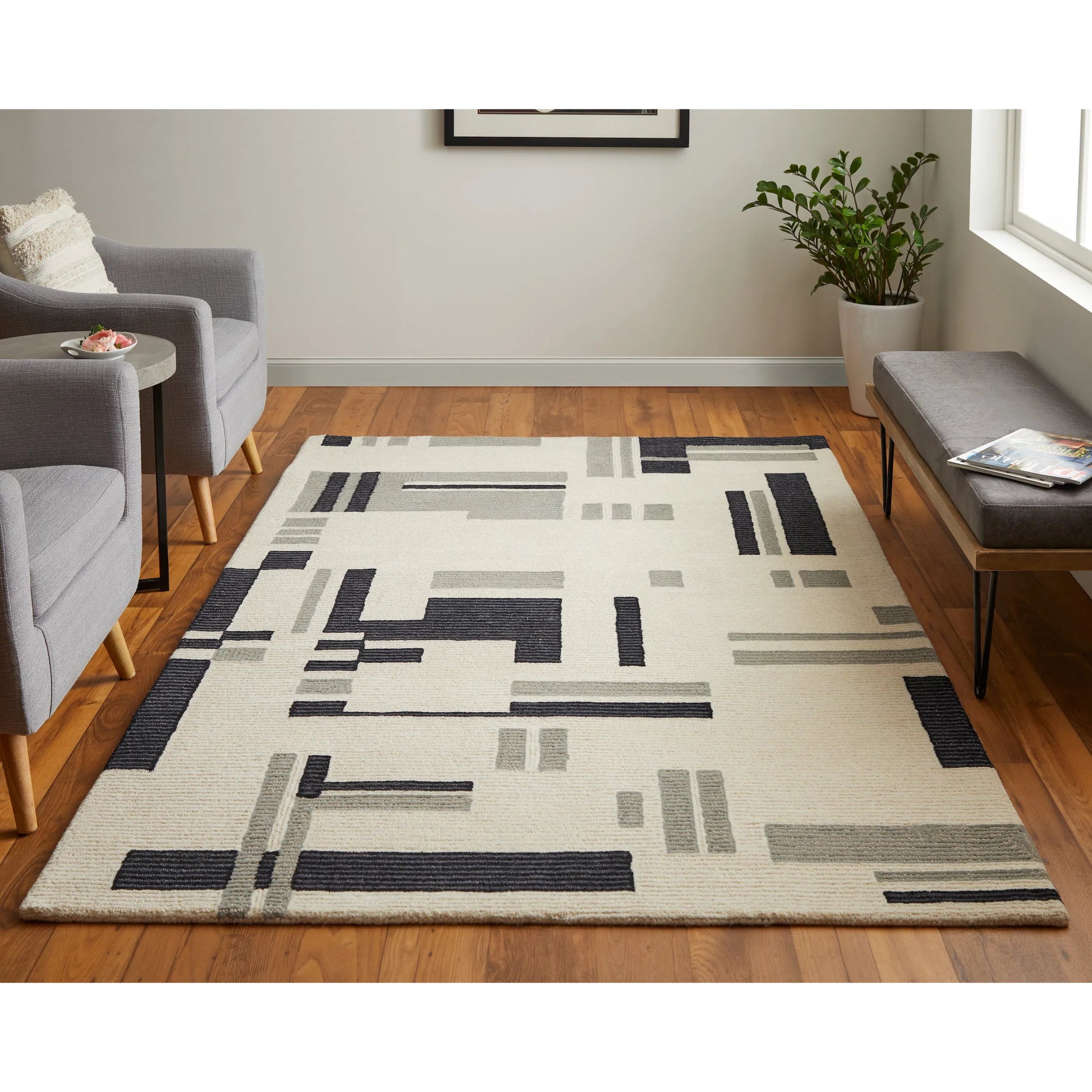 Maguire Transitional Rug - 8903F by Feizy in ivory, taupe. Made from wool, nylon in a unique style.