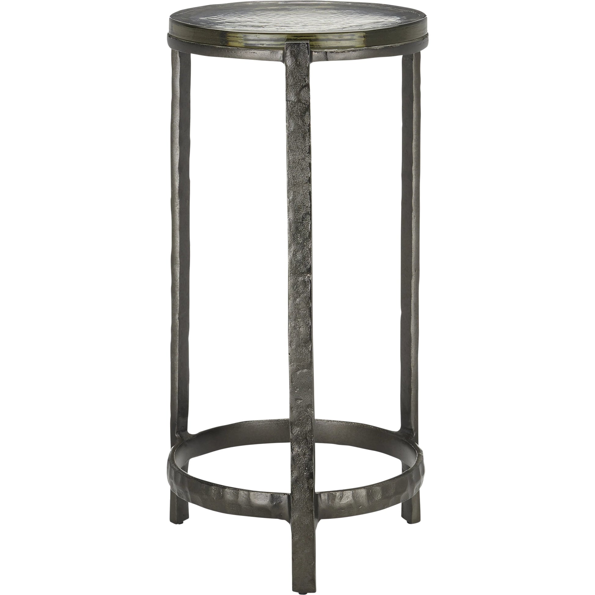 Acea Drinks Table by Currey and Company. Made from cast aluminum, cast glass in a modern style.