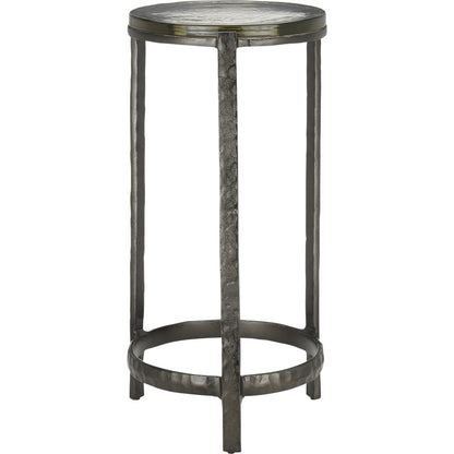 Acea Drinks Table by Currey and Company. Made from cast aluminum, cast glass in a modern style.