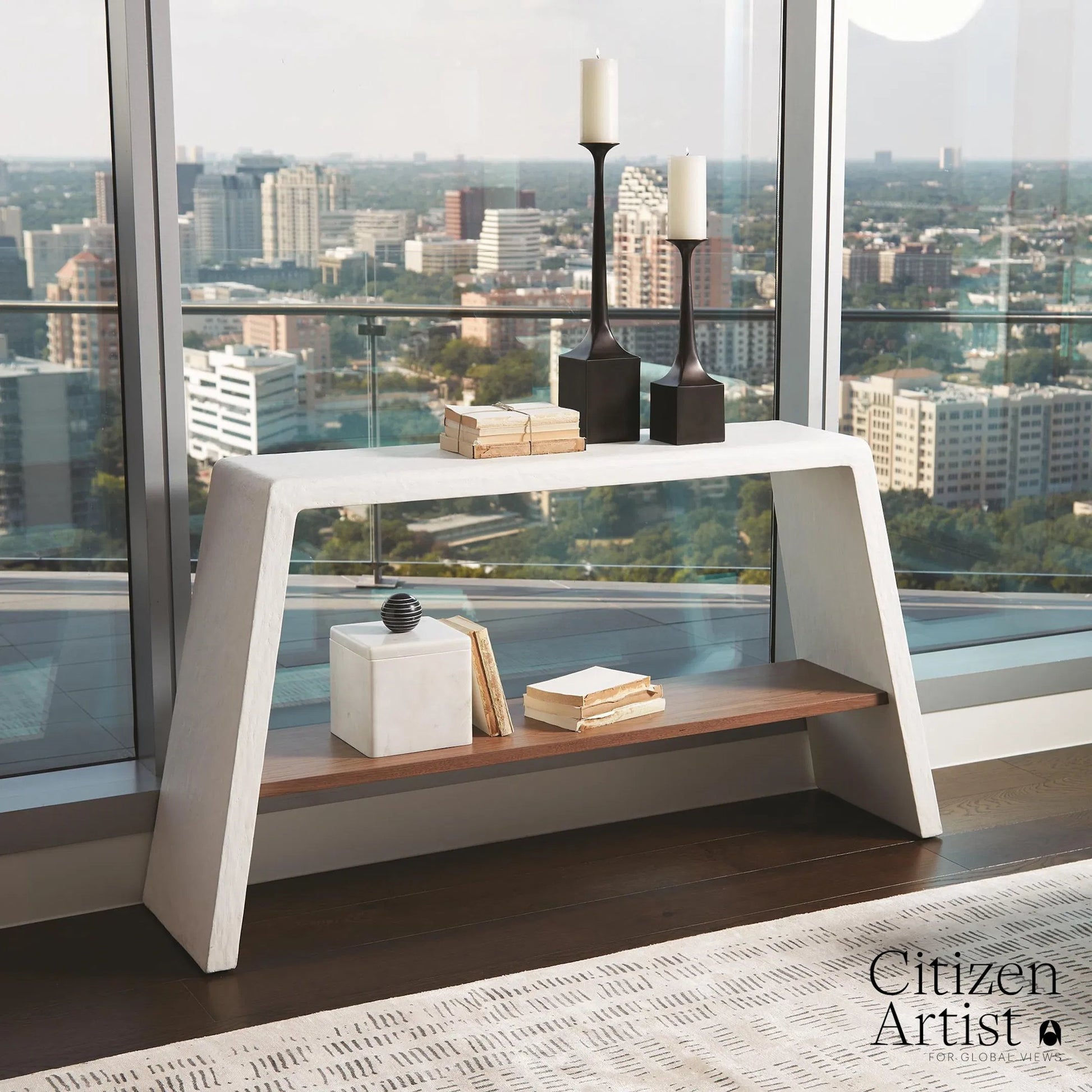 Eddy Console by Global Views. Made from resin in a modern style.