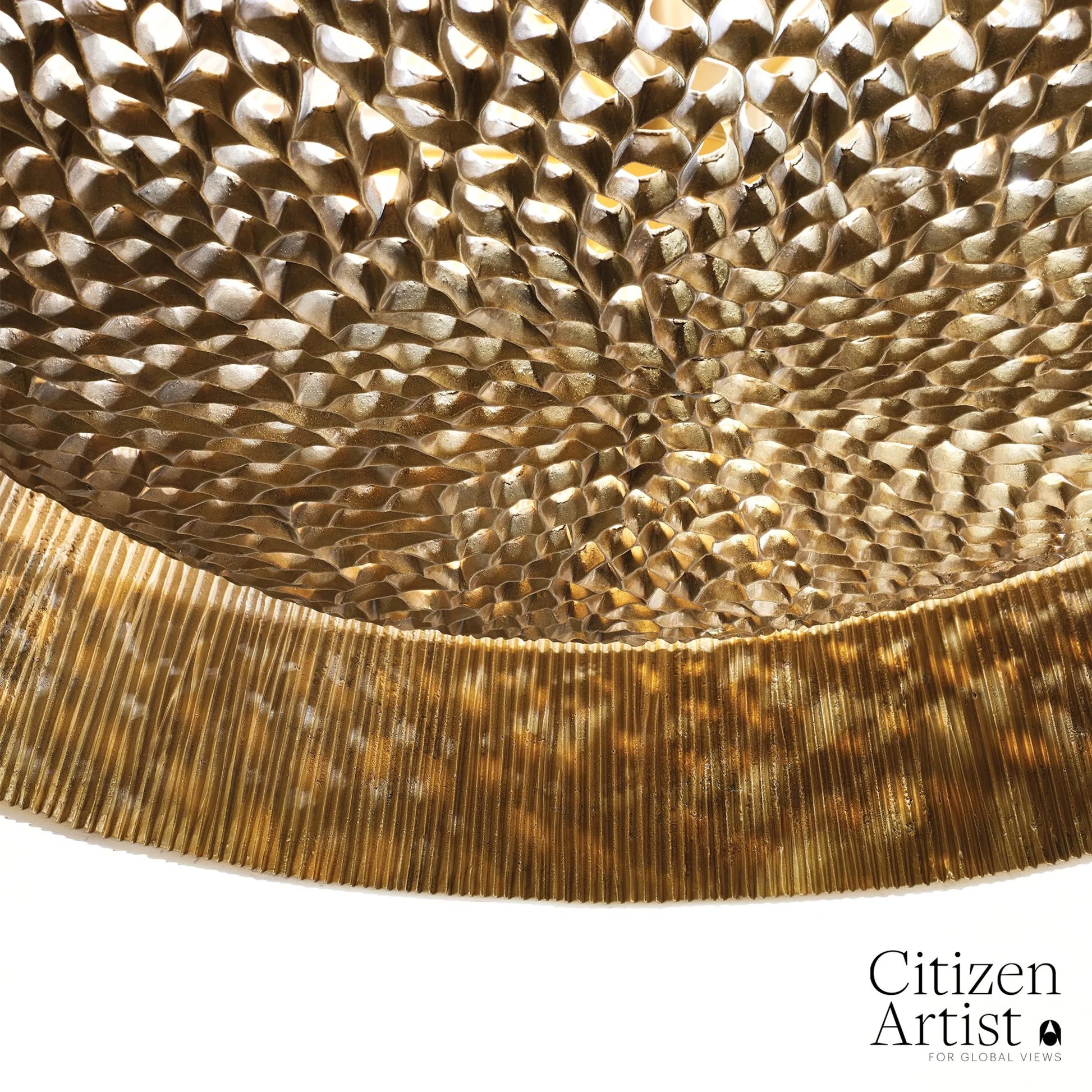 Ege Chandelier by Global Views in red and bronze. Made from unique in a modern style.