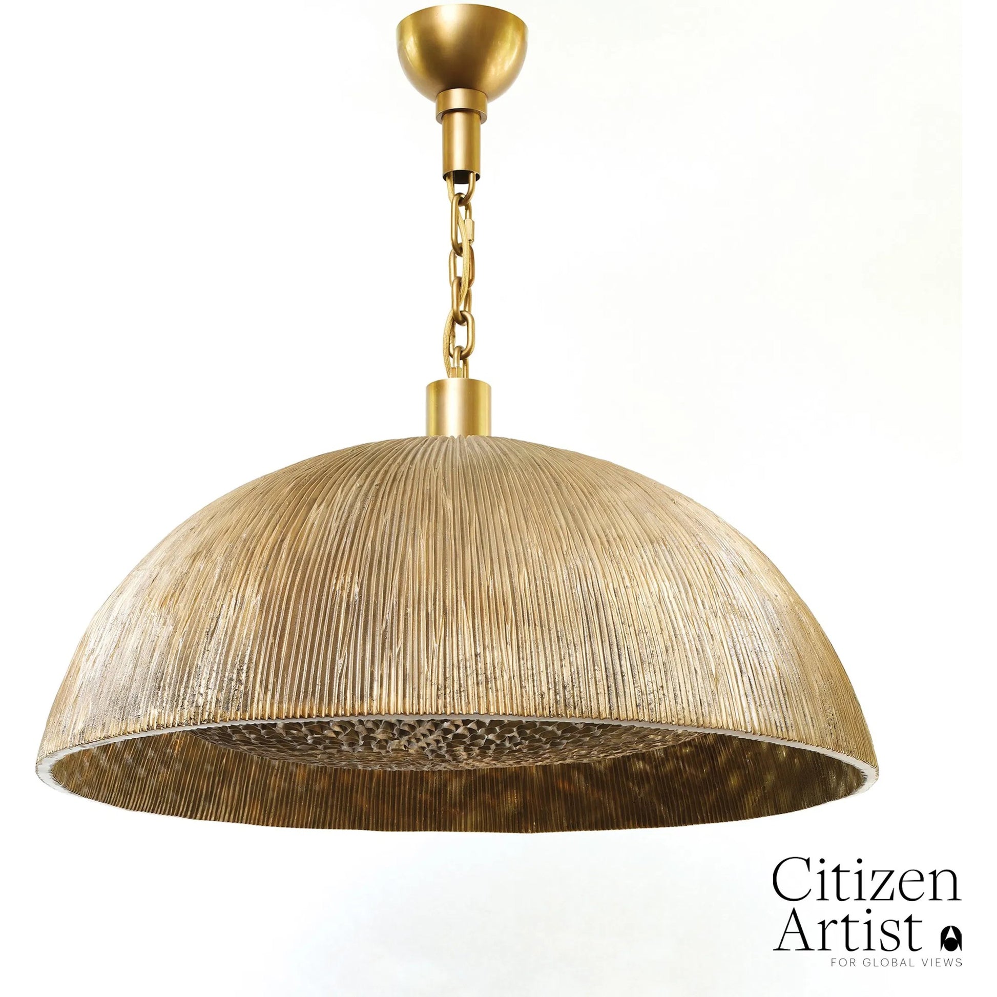 Ege Chandelier by Global Views in red and bronze. Made from unique in a modern style.