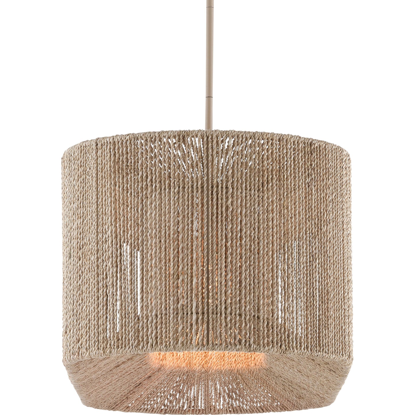 007 SR-890186 | Additional Silo | Mereworth Chandelier by Currey and Company in natural rope, beige. Made from wrought iron, abaca rope in a coastal style.