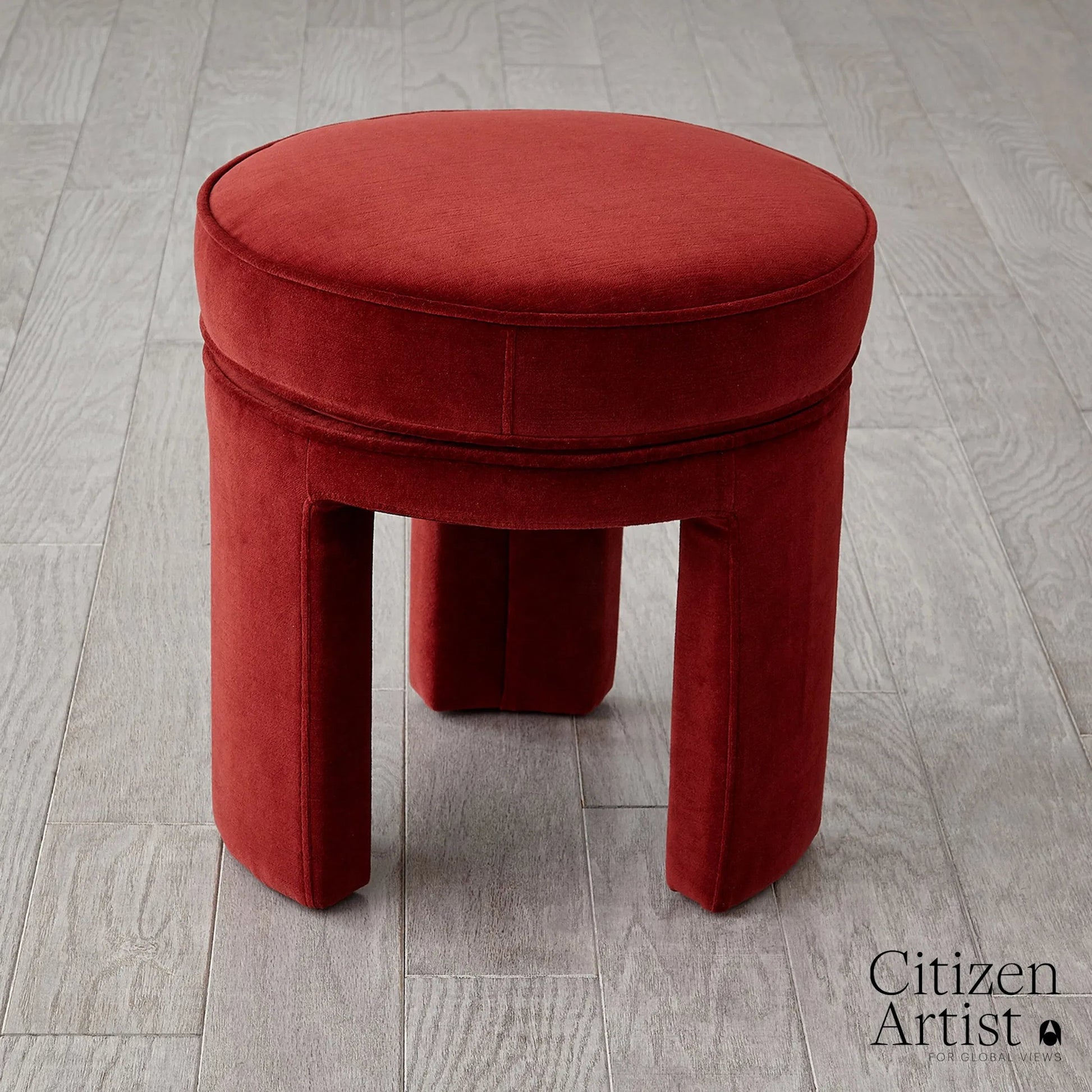 Papu Red Stool by Global Views in red. Made from unique in a eclectic & global style.