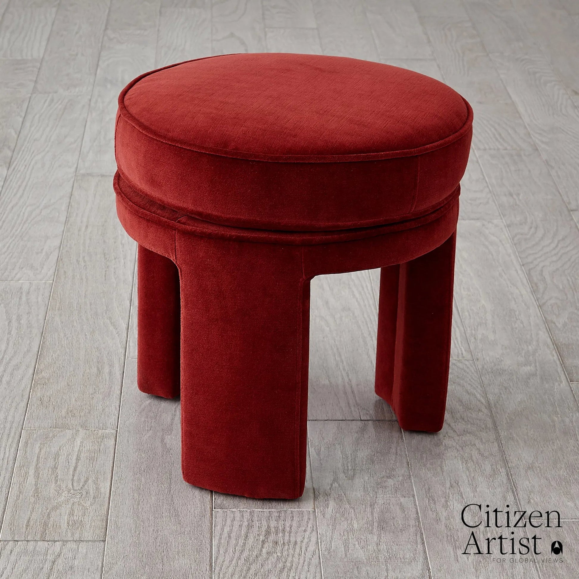 Papu Red Stool by Global Views in red. Made from unique in a eclectic & global style.