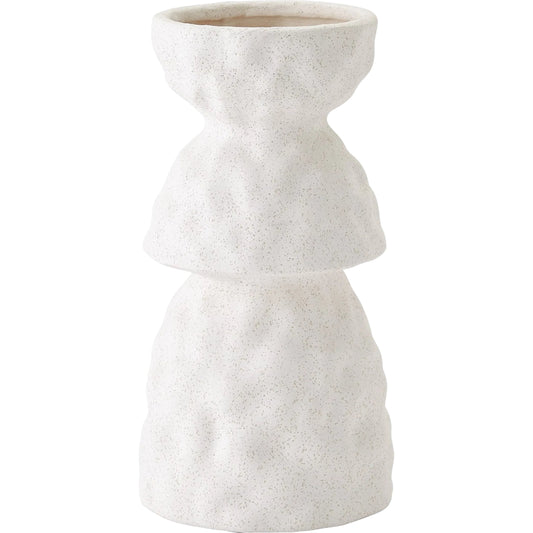 Étienne Vase by Global Views in volcanic white. Made from ceramic in a modern style.