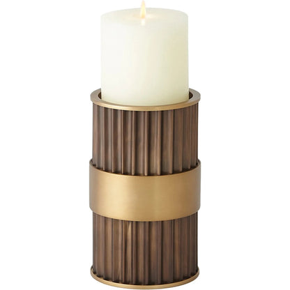 Magic Flute Cylinder Candleholder by Global Views in bronze. Made from unique in a modern style.
