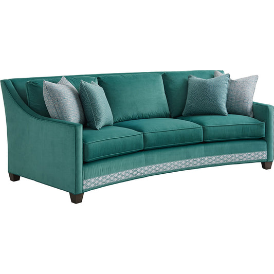 Valenza Curved Sofa by Lexington in green. Made from unique in a transitional style.