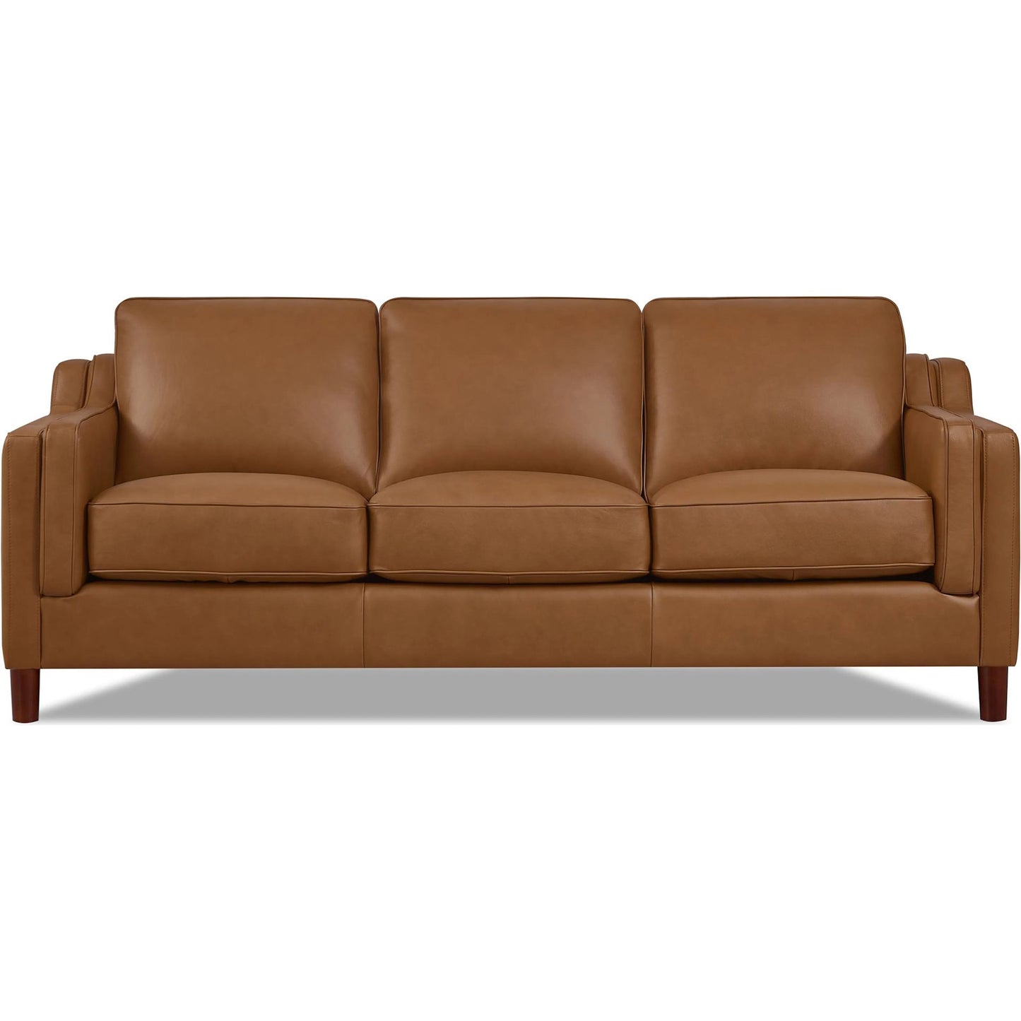 001 SI-2379358 | Primary Silo | Bella 3-Seat Leather Sofa by Hydeline in cognac brown. Made from leather/split, solid hardwood kiln dried in a traditional style.