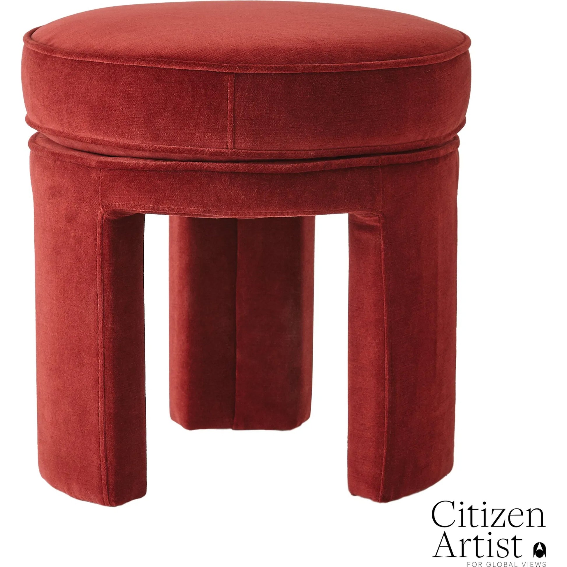 Papu Red Stool by Global Views in red. Made from unique in a eclectic & global style.