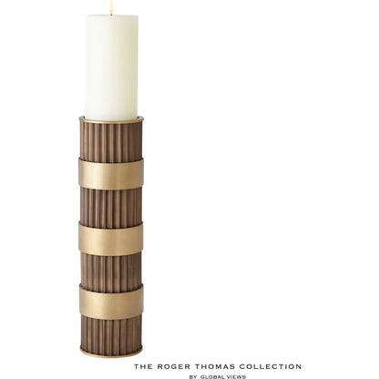 Magic Flute Cylinder Candleholder by Global Views in bronze. Made from unique in a modern style.