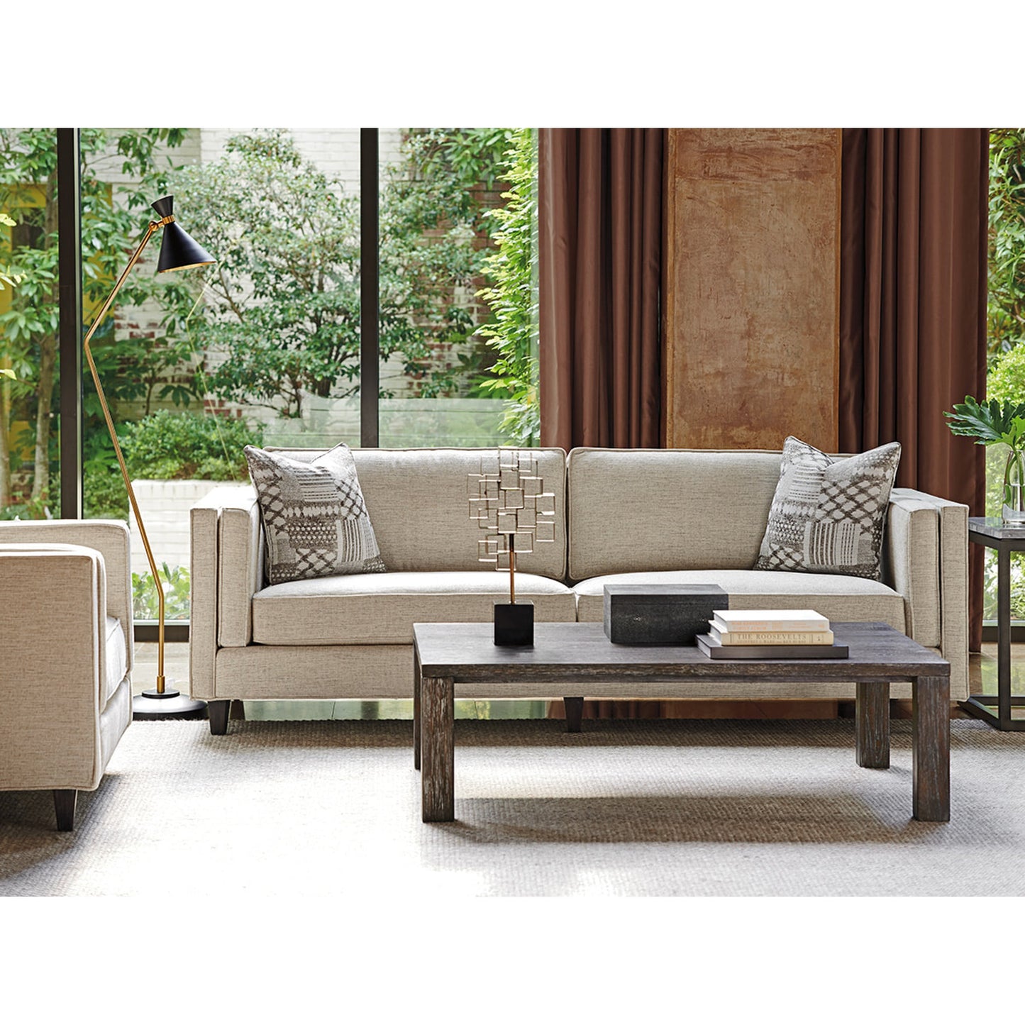 002 SR-835443 | Lifestyle | Impulse Rectangular Cocktail Table by Lexington in gray oak. Made from unique in a modern style.