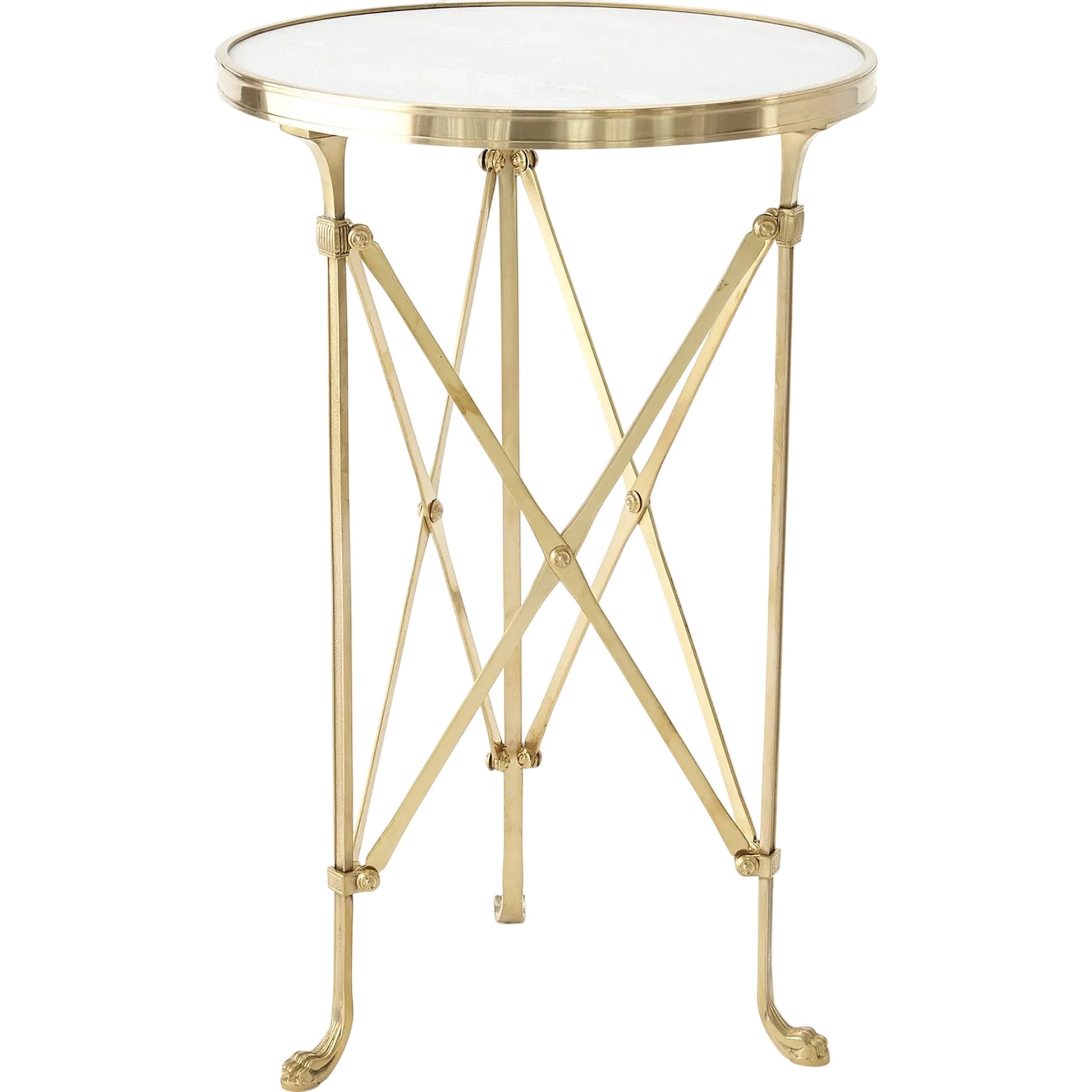 Directoire Table by Global Views in brass. Made from unique in a transitional style.